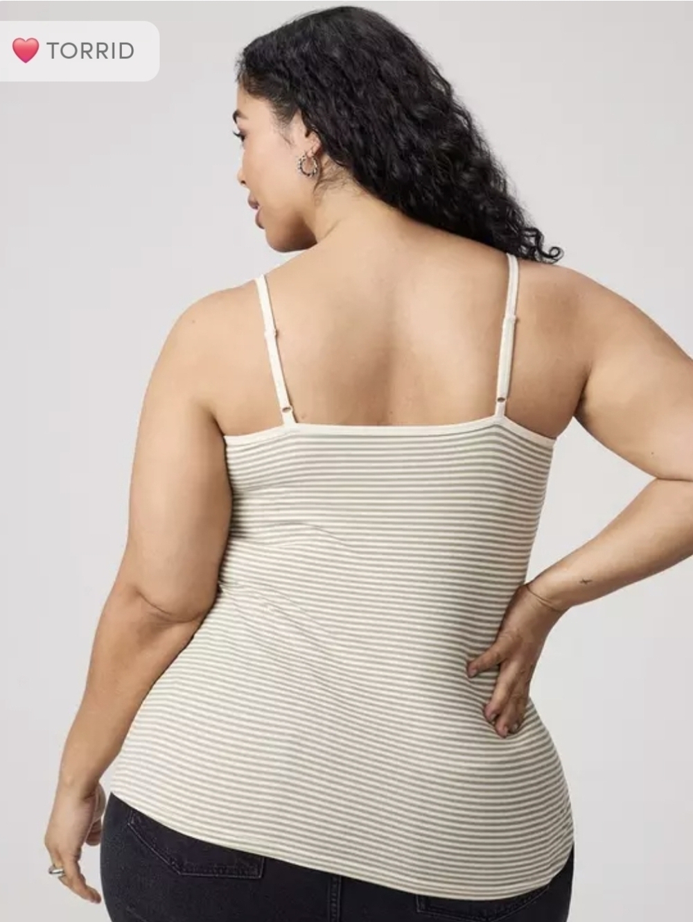 Torrid Foxi Cami Top Cream with Greyish Stripes  2X